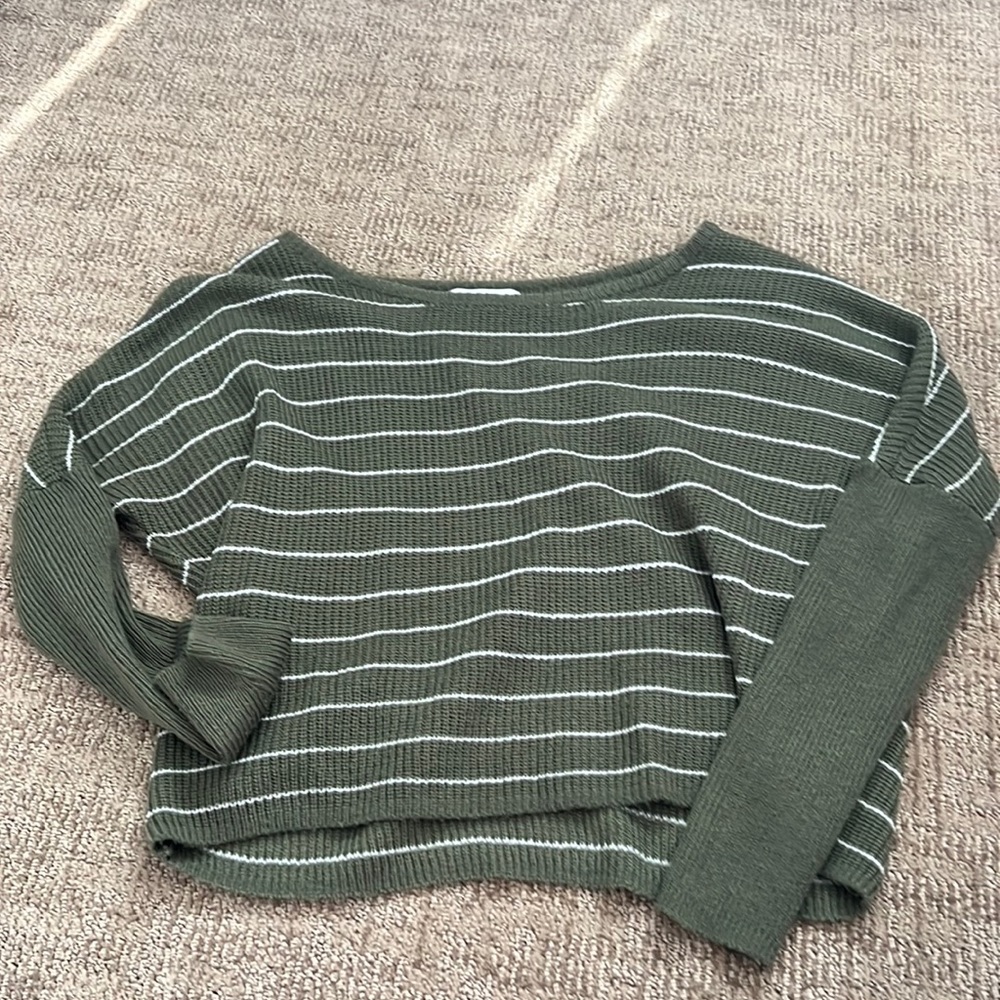 Green off the shoulder sweater size M.
